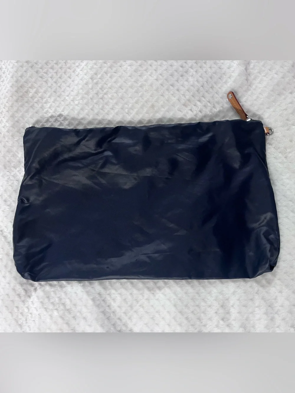 MZ Wallace Nylon Travel Pouch Cosmetic Makeup Toiletries Bag 9” x 15” Navy Blue
